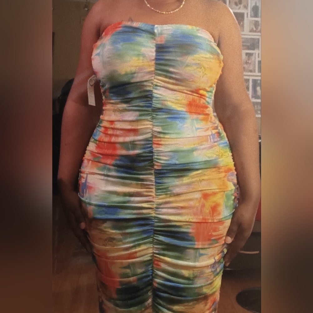 2/$50 Fashion to Figure Strapless Rutched Dress (Plus) Size 1
